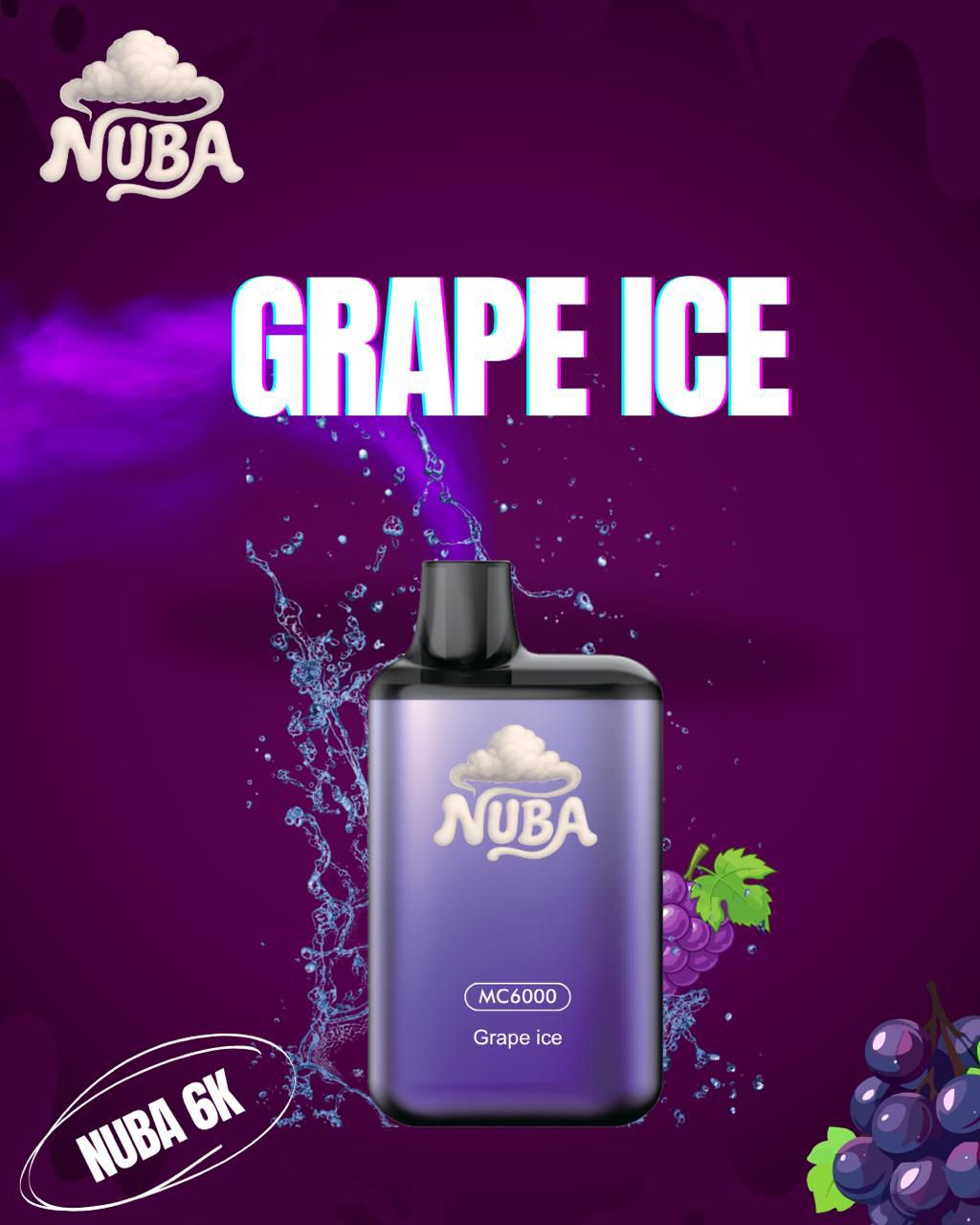 NUBA 6K PUFFS GRAPE ICE UVA HELADA 
