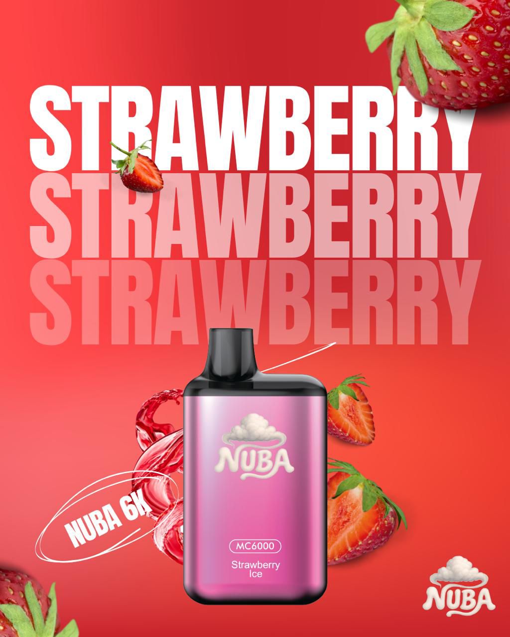 NUBA 6K PUFFS STRAWBERRY ICE FRESA 