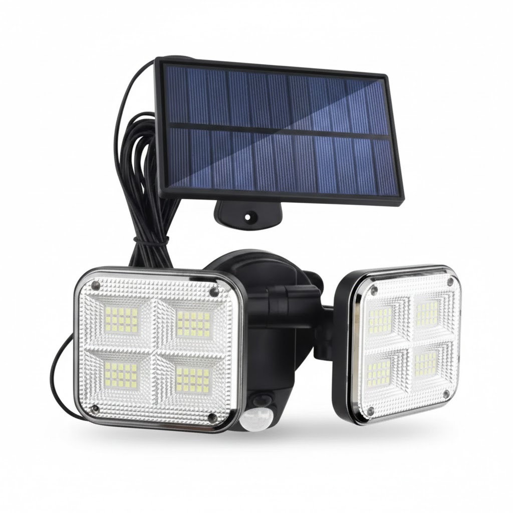 LAMPARA LED CON SENSOR DE DOS CABEZAS