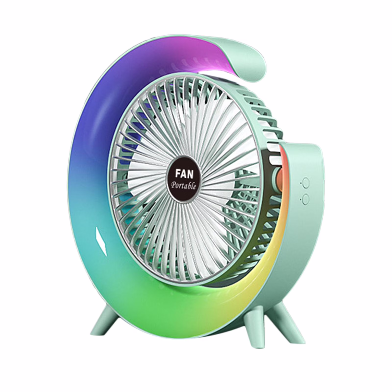 VENTILADOR DE MESA CON LUZ AMBIENTAL RGB 🌬️✨