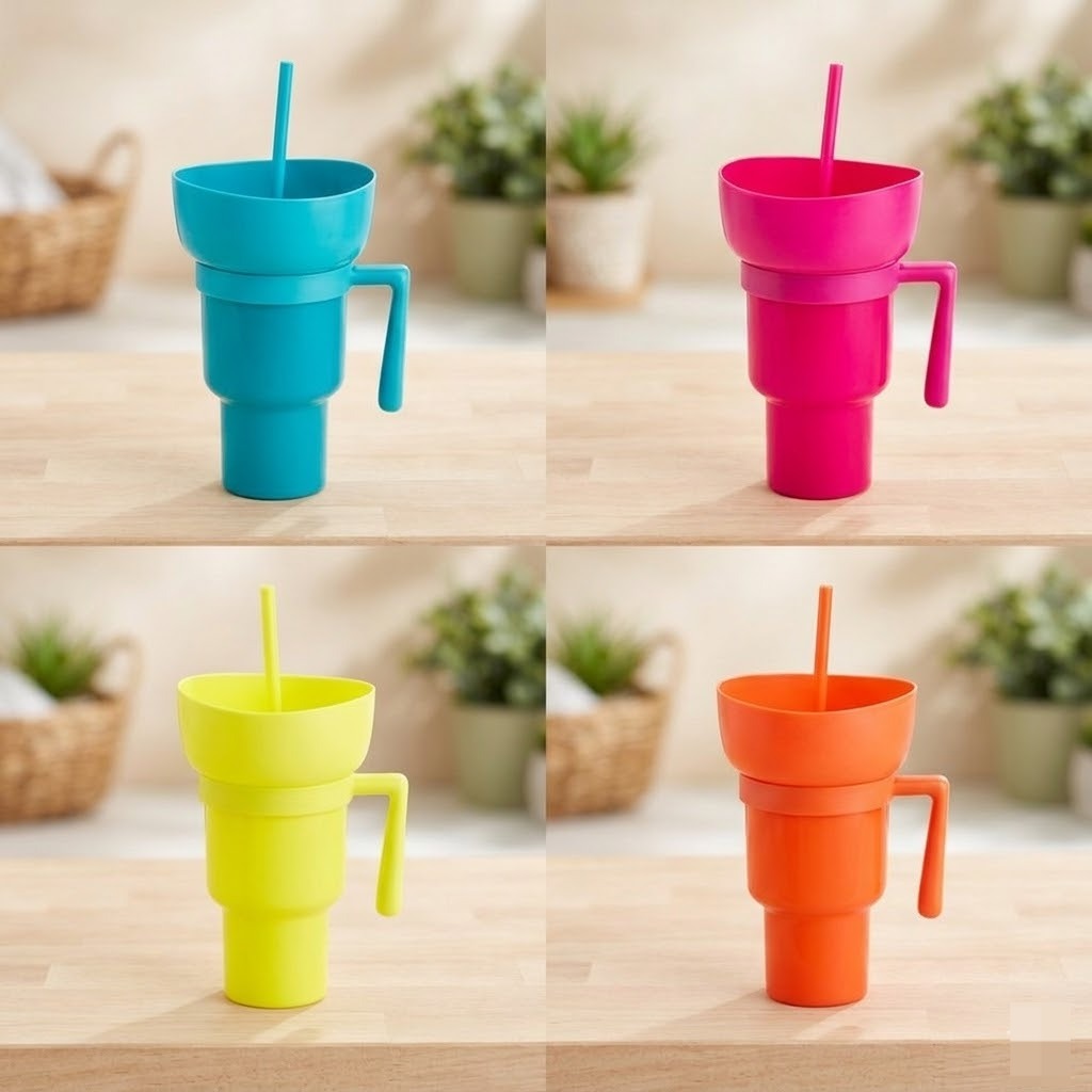 VASO MULTIFUNCIONAL 2 EN 1 PARA SNACKS