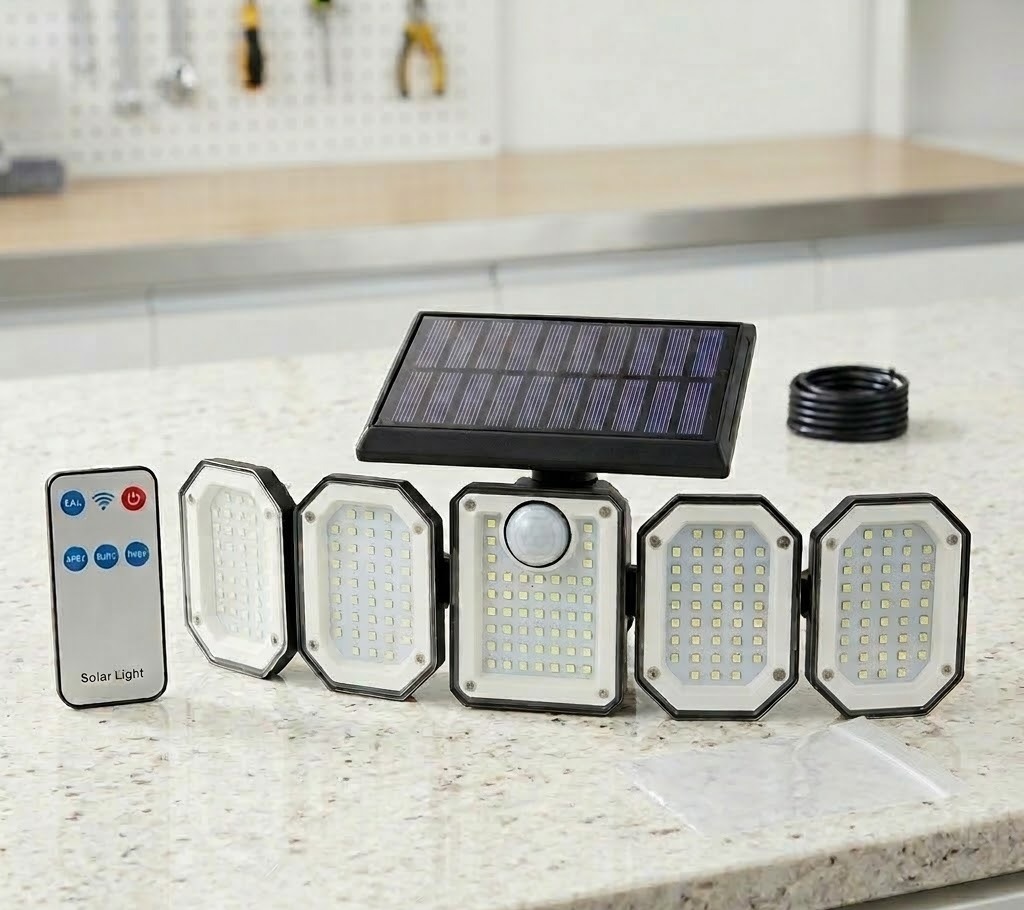 LAMPARA SOLAR DE EXTERIRO 5 CABEZAS LED