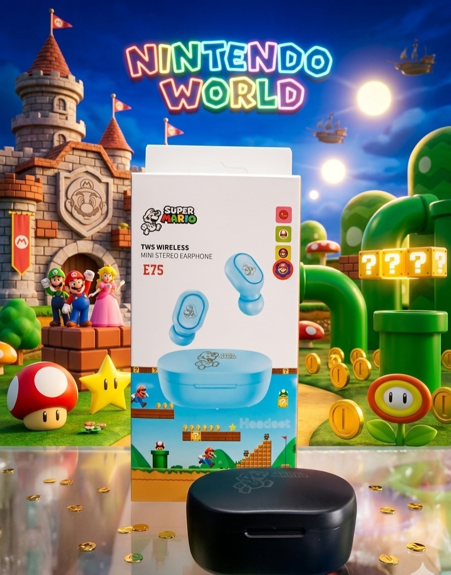 AUDIFONO E7S MARIO BROS NEGRO 