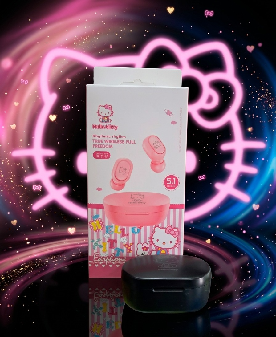 AUDIFONO E7S HELLO KITTY NEGRO 