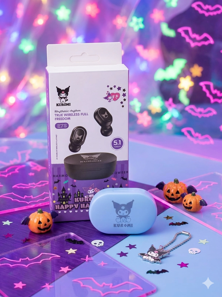 AUDIFONOS E7S KUROMI CELESTE 