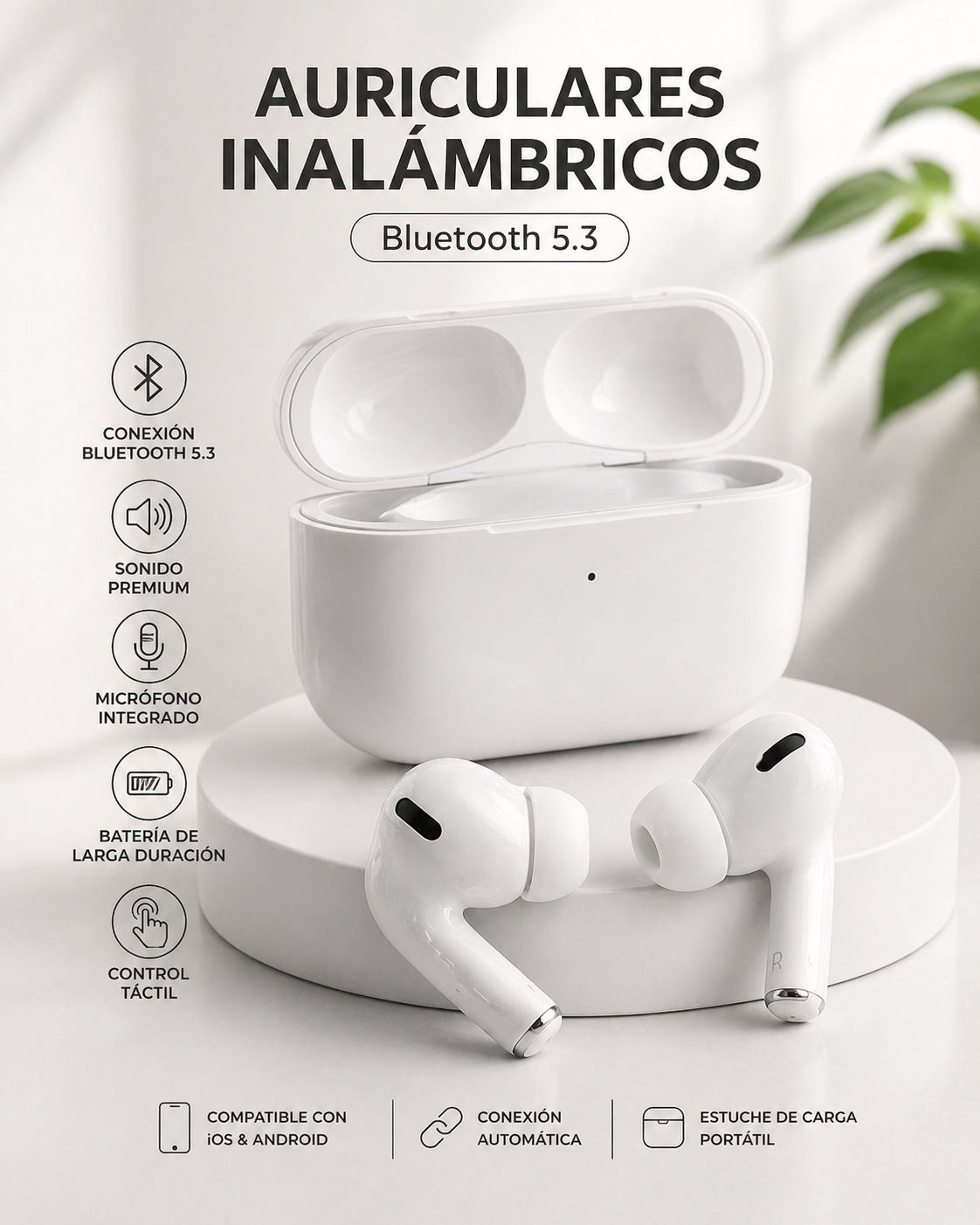 Audífonos inalámbricos estilo AirPods Pro 