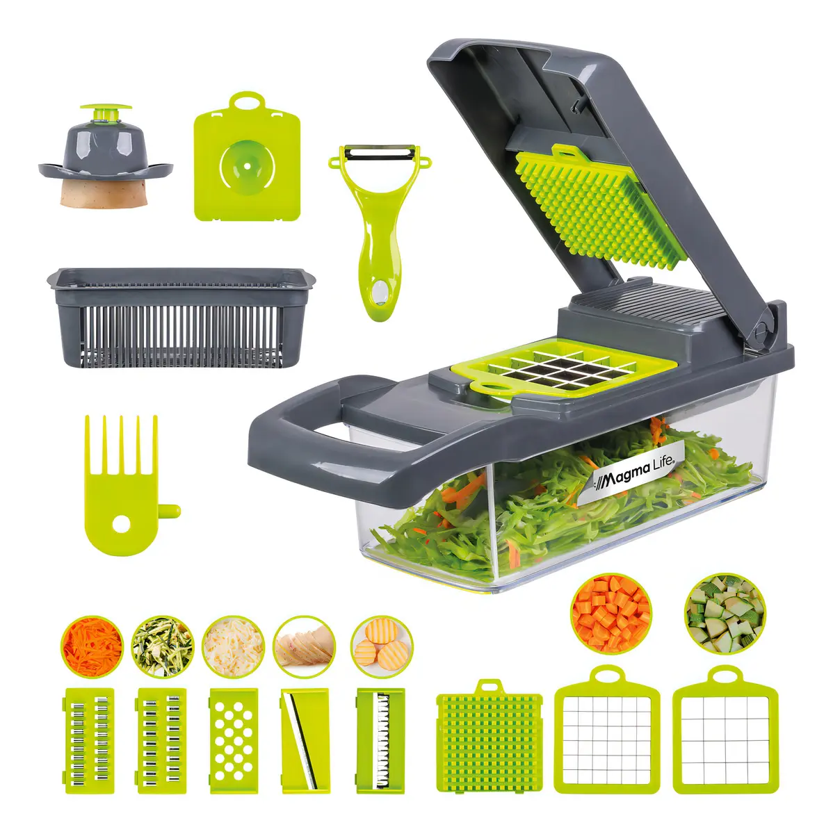 PICADOR DE VERDURA MULTIFUNCIONAL 16 PCS