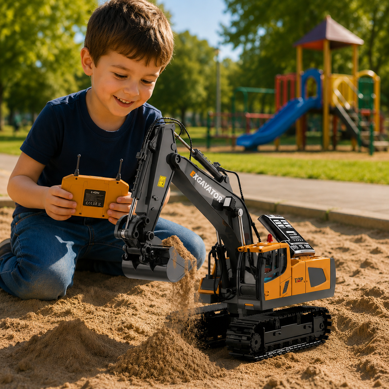 EXCAVADORA A CONTROL REMOT