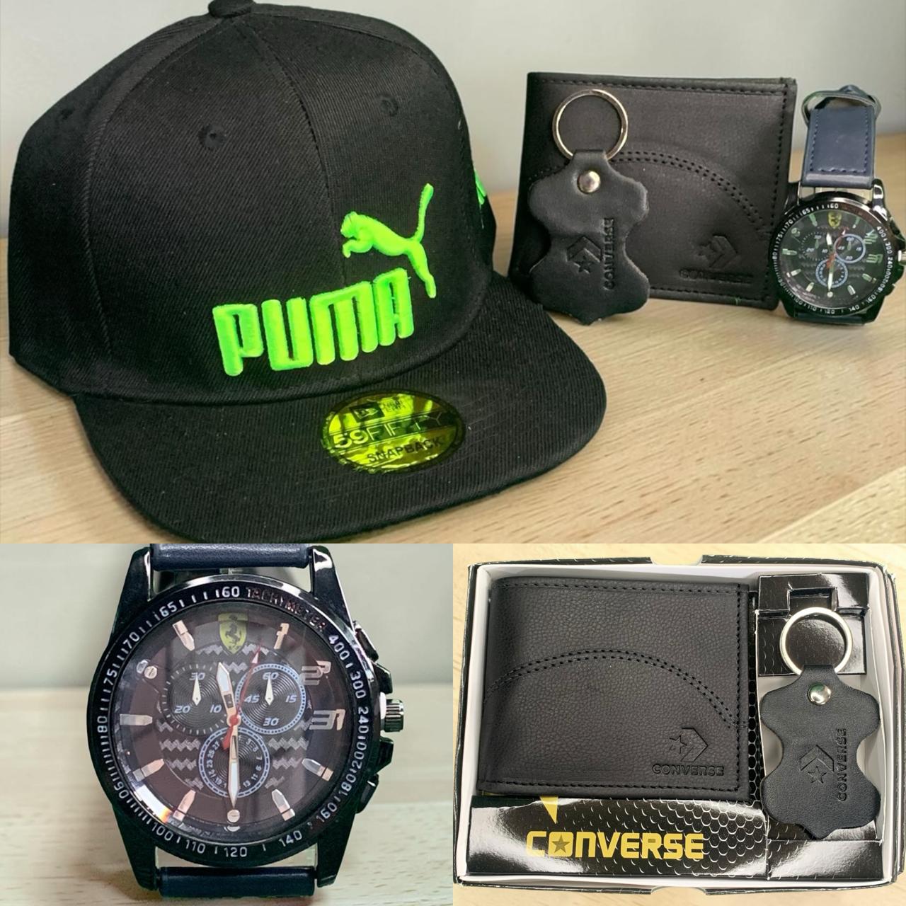 COMBO DE RELOJ GORRA Y BILLETERA 