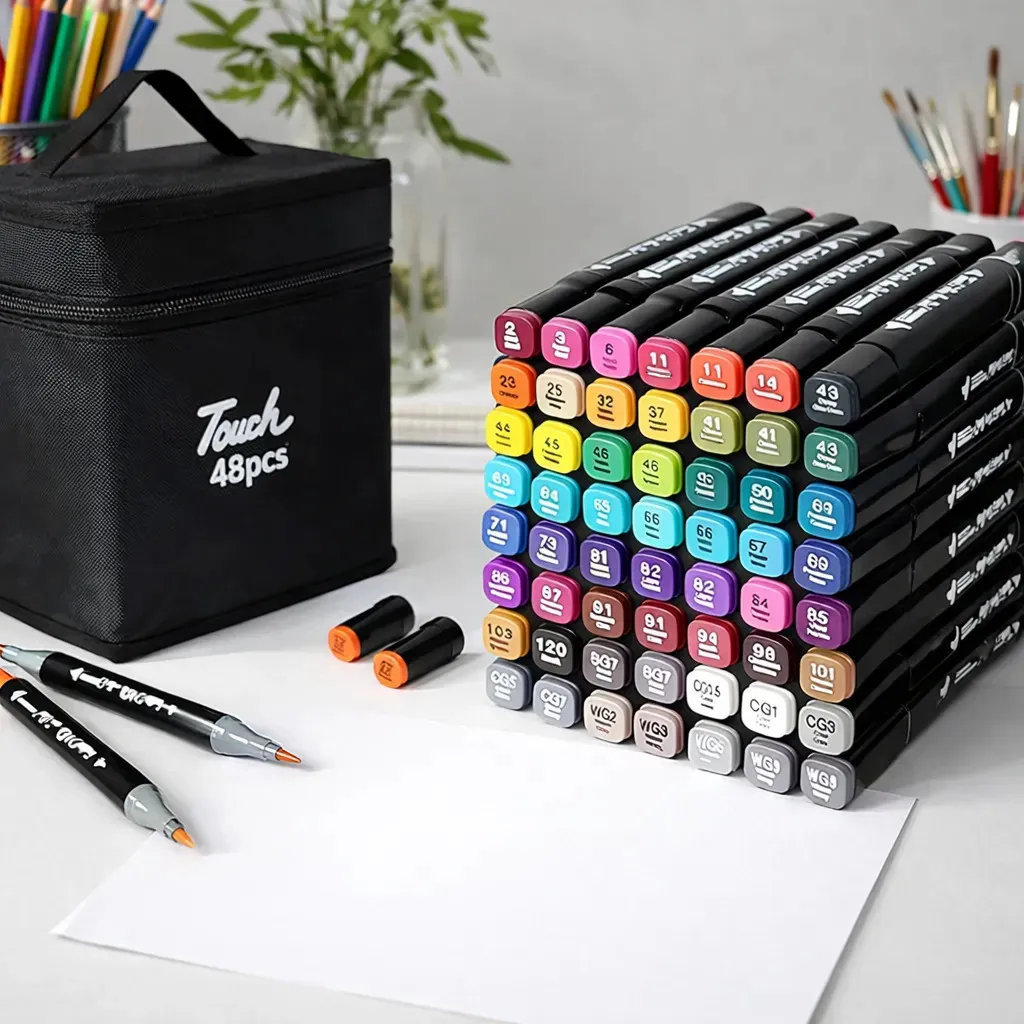 SET DE MARCADORES DOBLE PUNTA 48 PCS