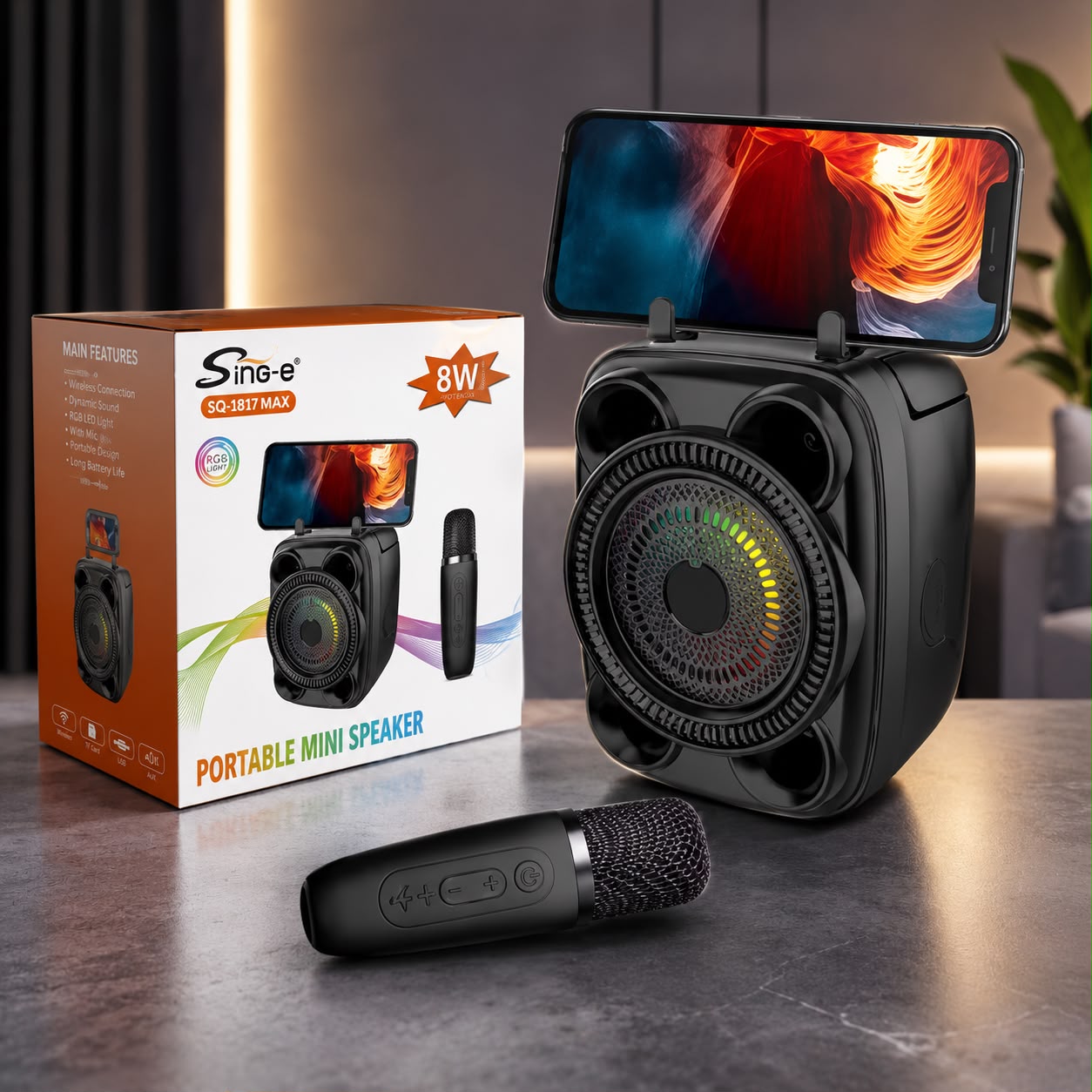 BOCINA CON MICRÓFONO BLUETOOTH 8W 