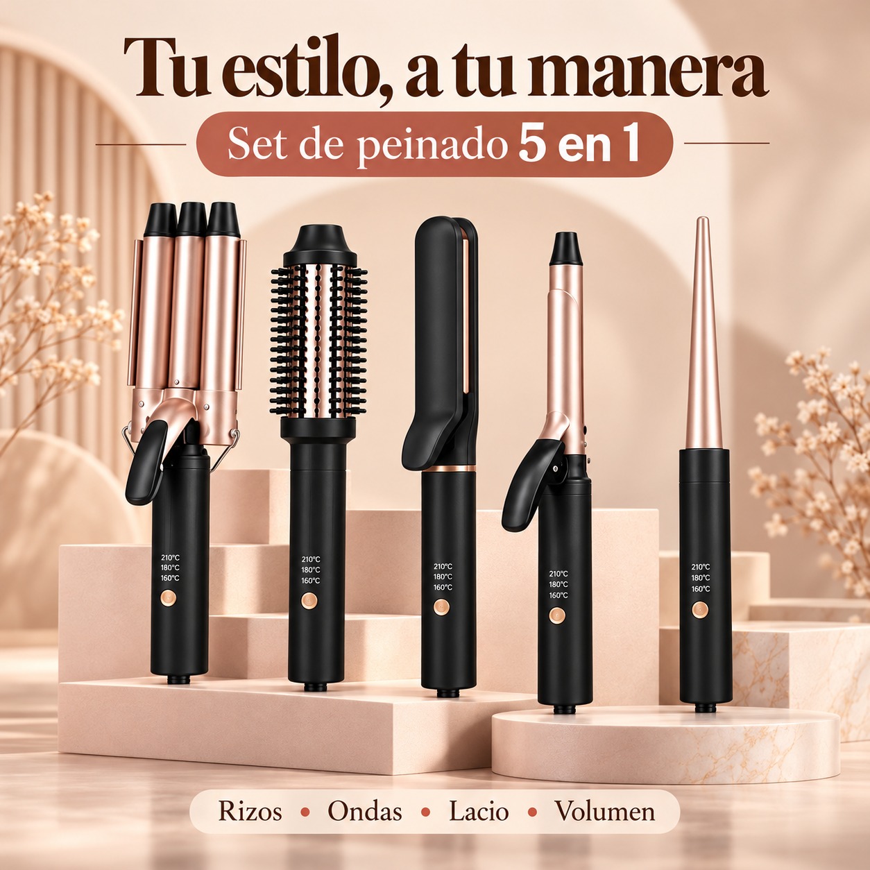 SET DE RIZADO PROFESIONAL 5 EN 1